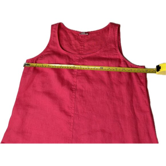 J.Jill Linen Tank style scoop neck midi shift dress with pockets XS Pink - Picture 6 of 8